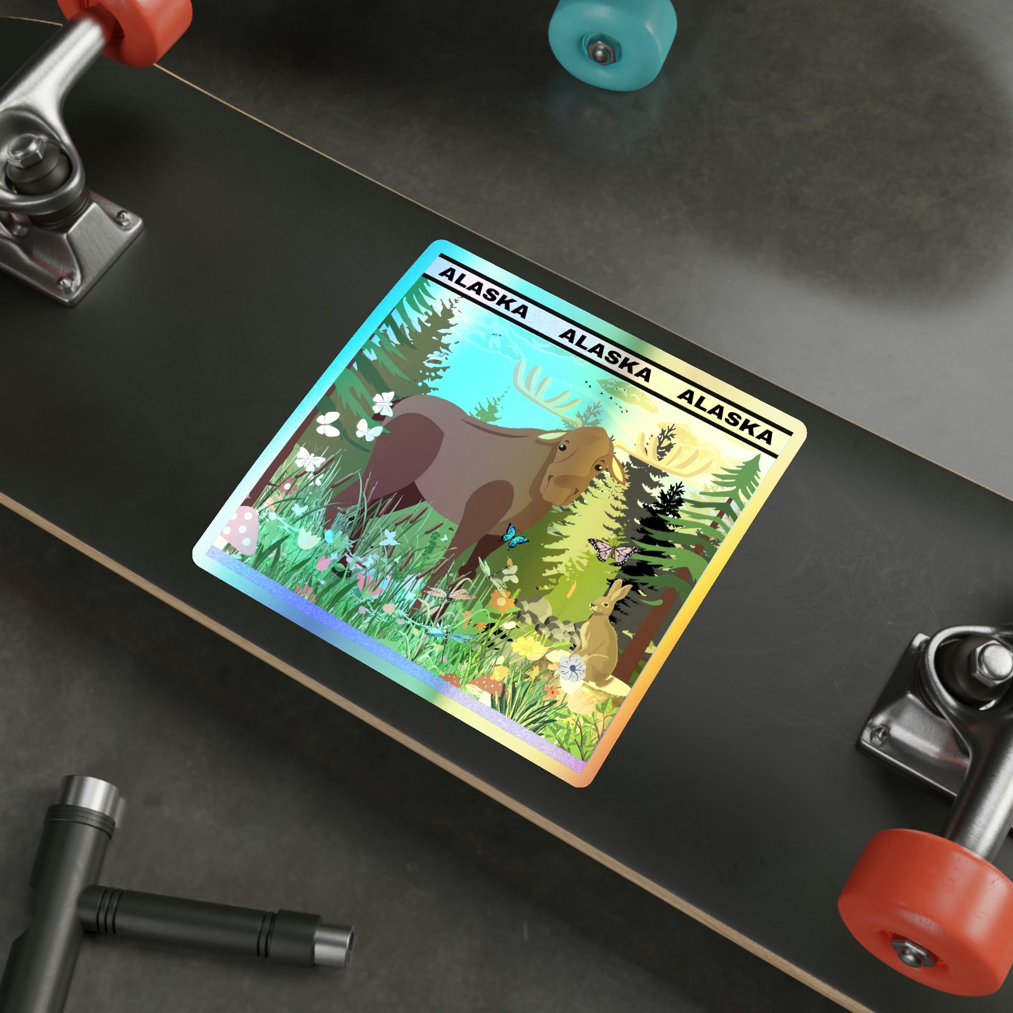 ALASKA Moose - Holographic Die-cut Stickers