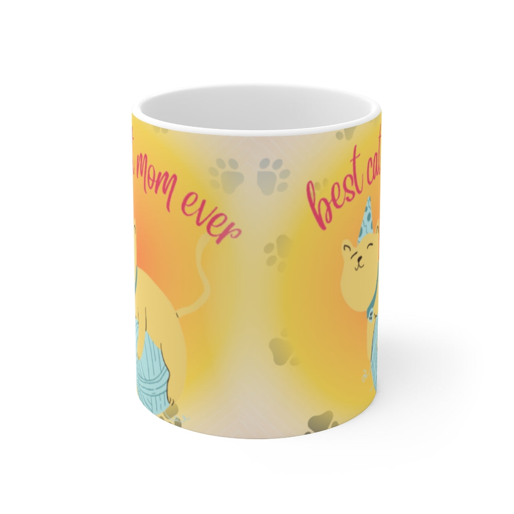 Best Cat Mom Ever - Ceramic Mug 11oz | Funny Cat Mug | Cat Present | Mug With Cats