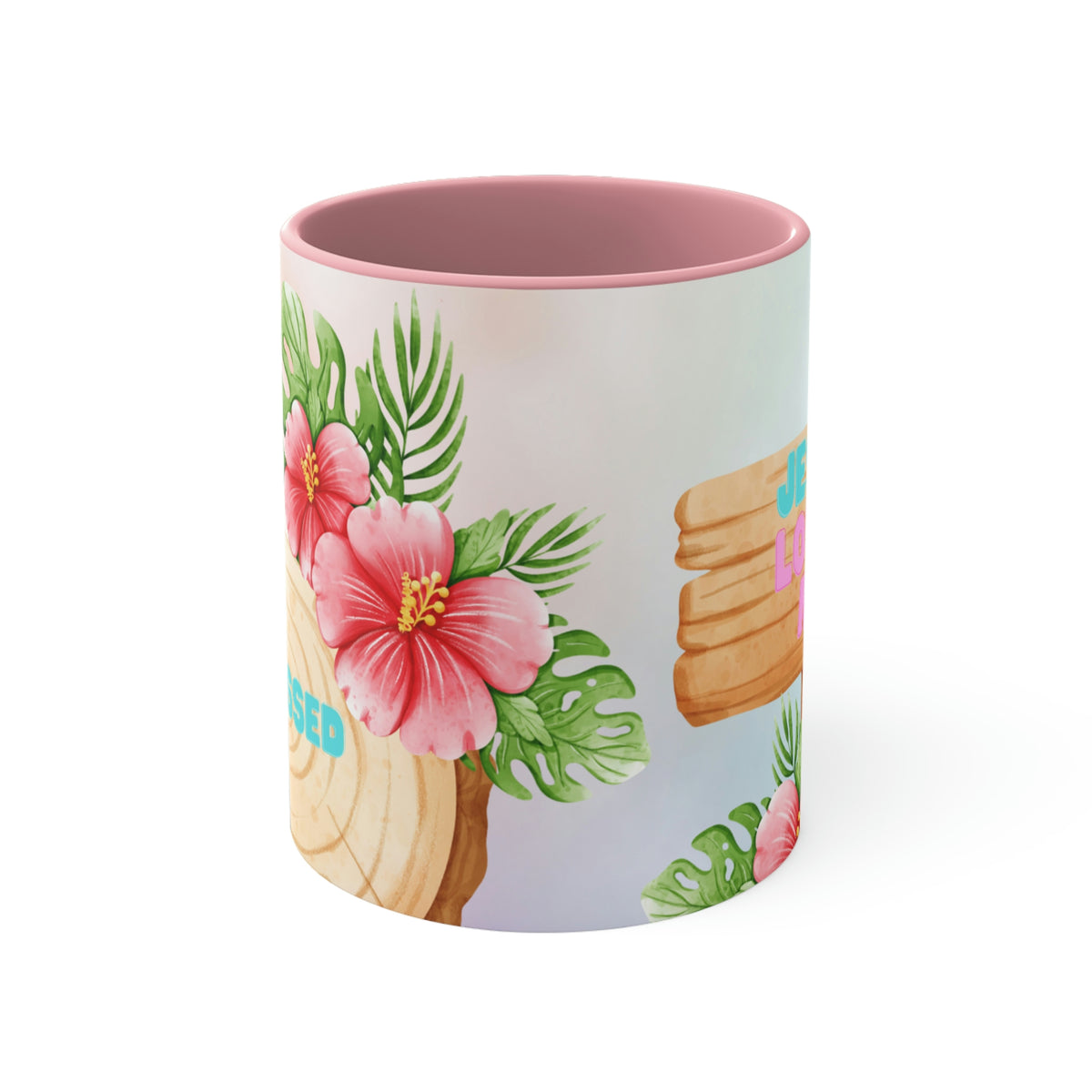 Jesus Loves Me Flamingo Coffee Mug - 11oz {Navy Blue/Red/Pink/Green}