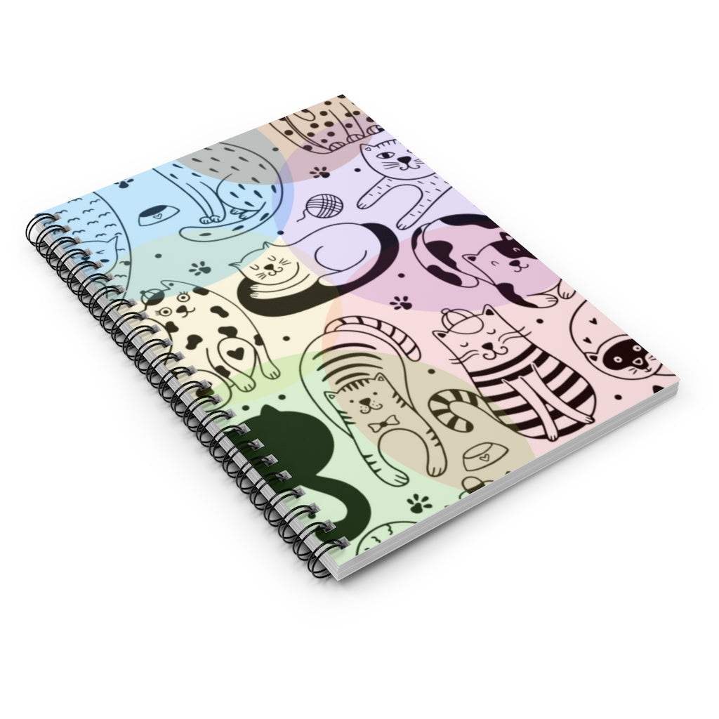 Cat Universe Spiral Notebook - Ruled Line