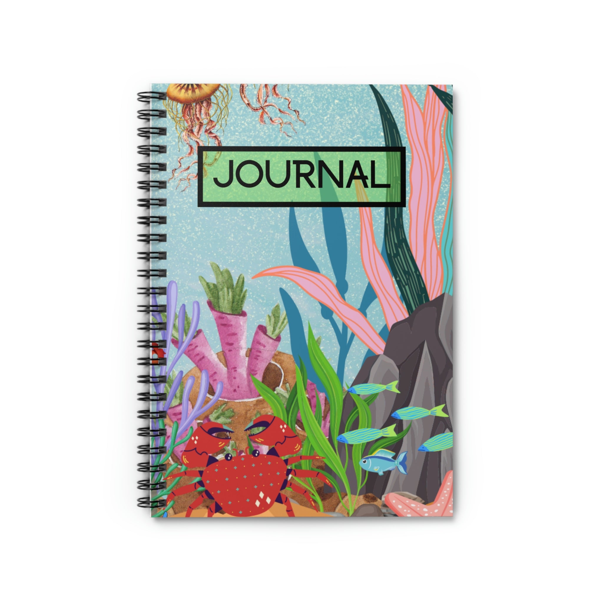 Ocean Floor Seascape Spiral Notebook - Ruled Line - 118 pages | Fun Journal | Ocean Theme | Birthday Gift