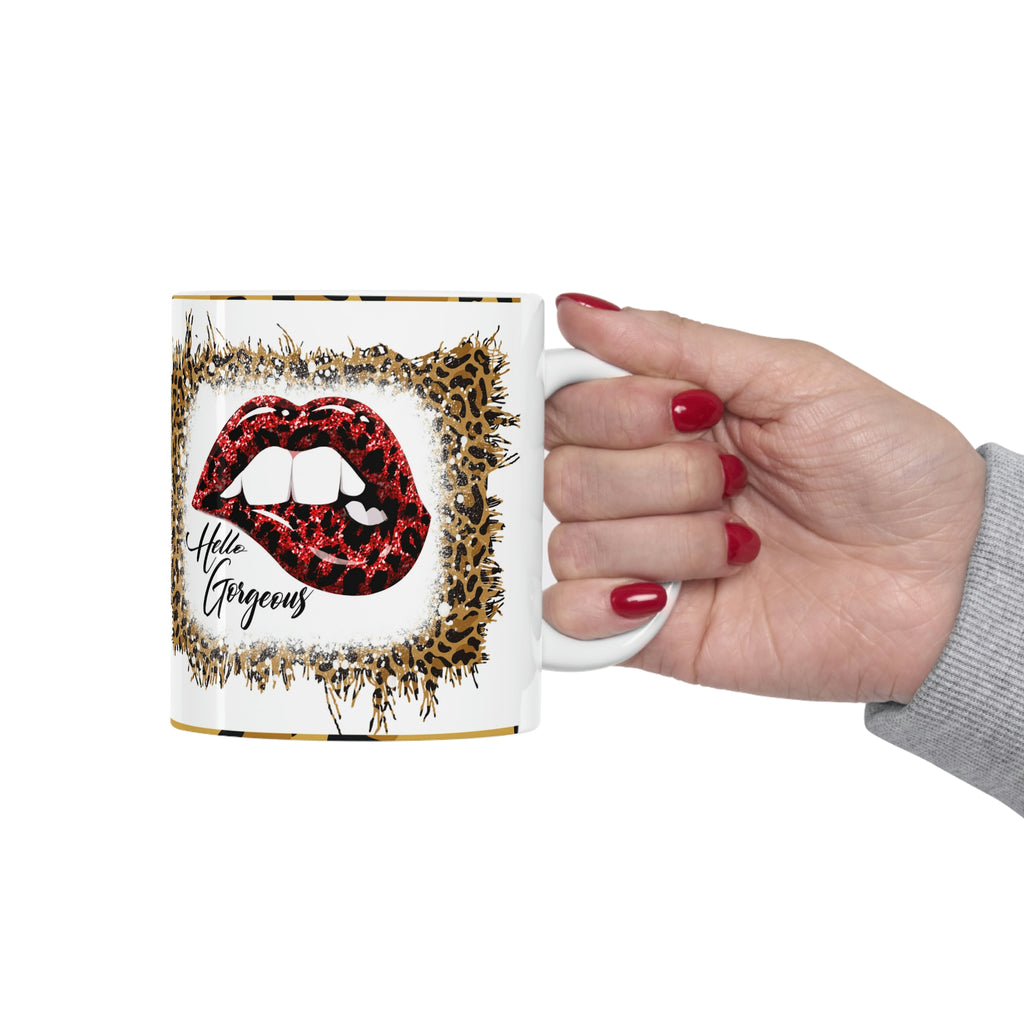 Love Vibes / Hello Gorgeous -  Ceramic Mug 11oz | Love Mug, Valentines Day Gift, Be Mine, Coffee Mug, Galentines Gift