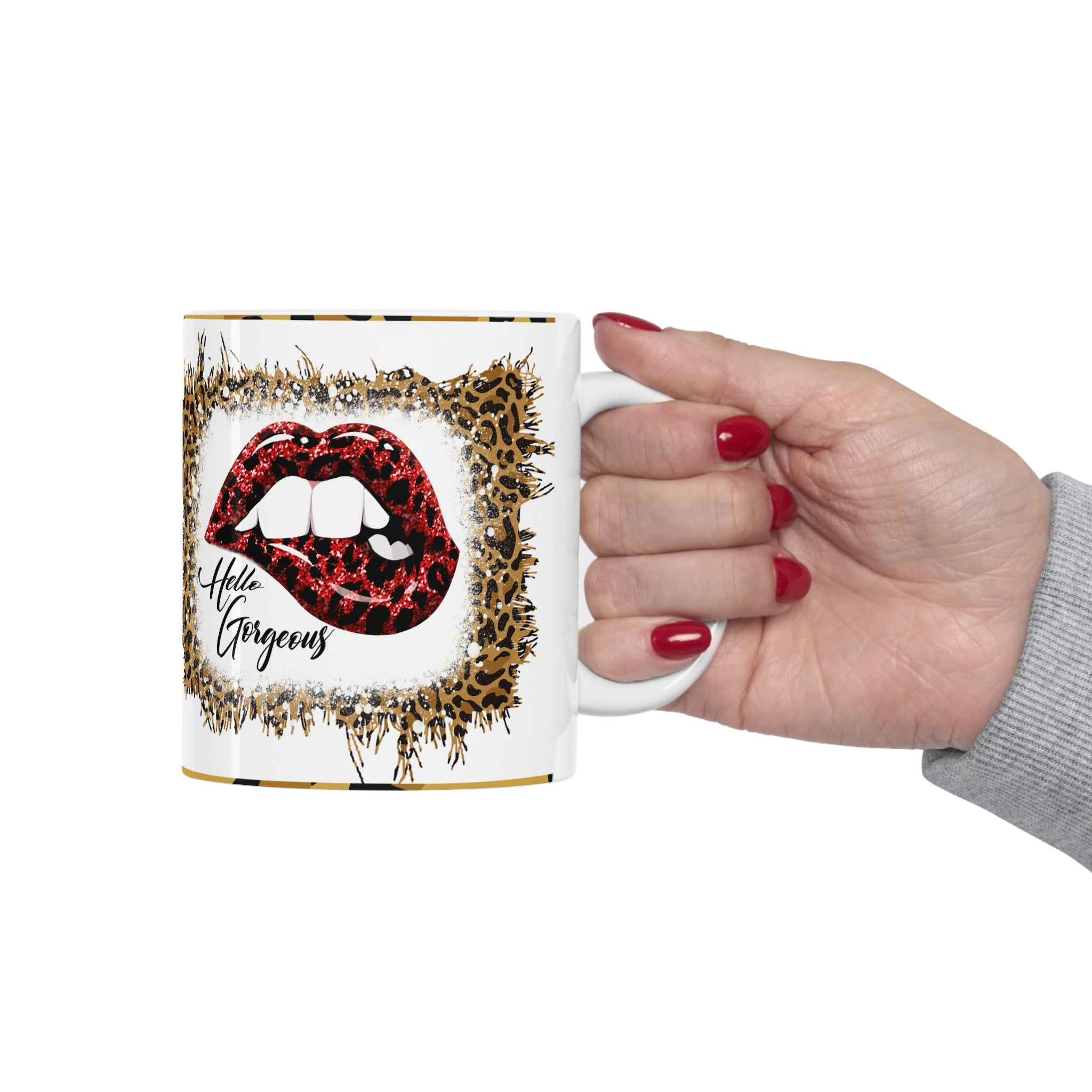 Love Vibes / Hello Gorgeous -  Ceramic Mug 11oz | Love Mug, Valentines Day Gift, Be Mine, Coffee Mug, Galentines Gift