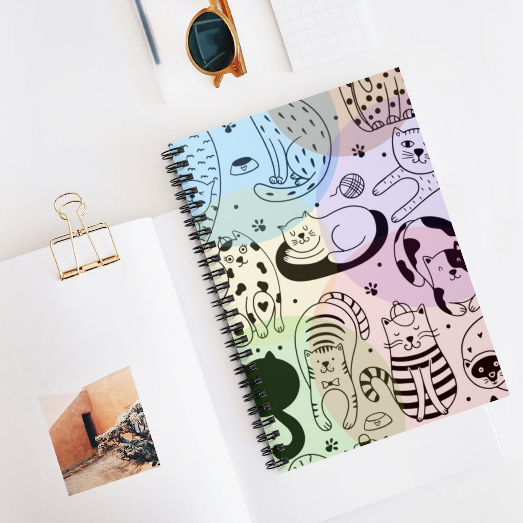 Cat Universe Spiral Notebook - Ruled Line