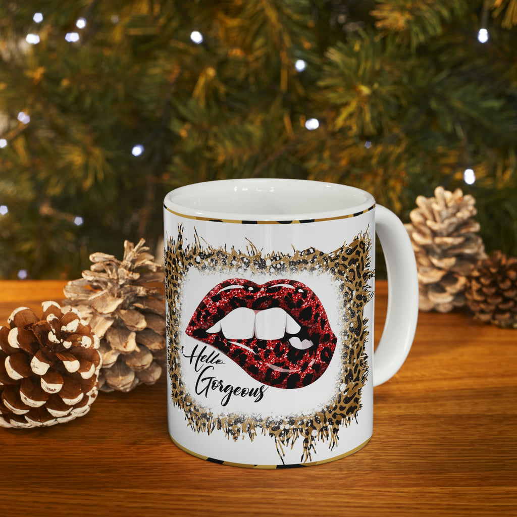 Love Vibes / Hello Gorgeous -  Ceramic Mug 11oz | Love Mug, Valentines Day Gift, Be Mine, Coffee Mug, Galentines Gift