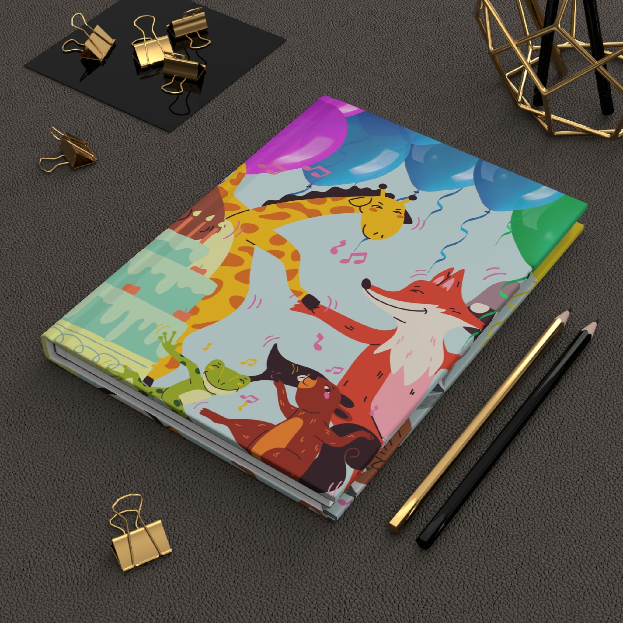 "Boogie Woogie Birthday Celebration" - 150 pages (75 sheets)  hard backed lined journal | Fun Animal Journal | Creative Writing Journal