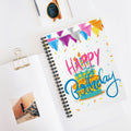 Happy Birthday Festive Spiral Notebook - Ruled Line - 118 pages
