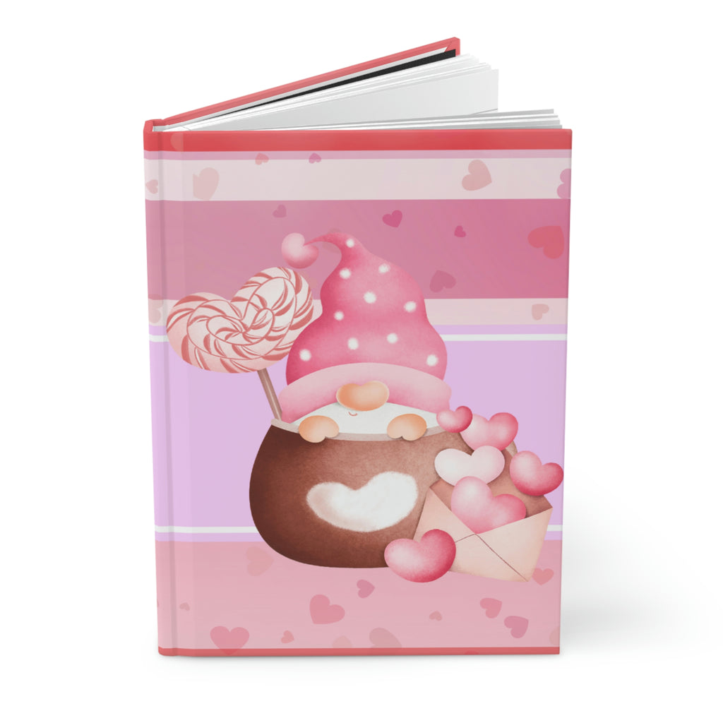 "Valentine's Day Gnomes" - 150 pages (75 sheets)  Hard Backed Lined Journal