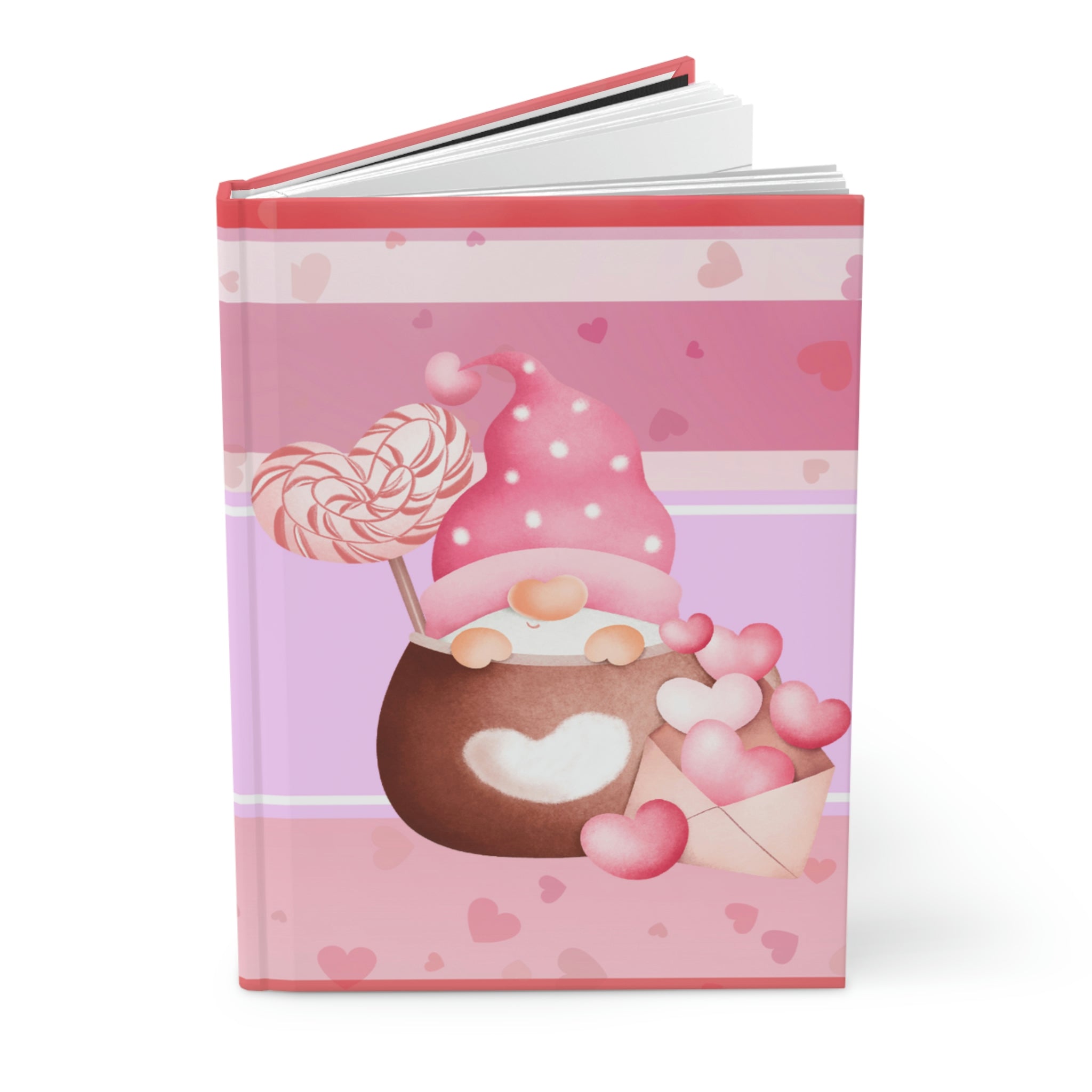 "Valentine's Day Gnomes" - 150 pages (75 sheets)  Hard Backed Lined Journal