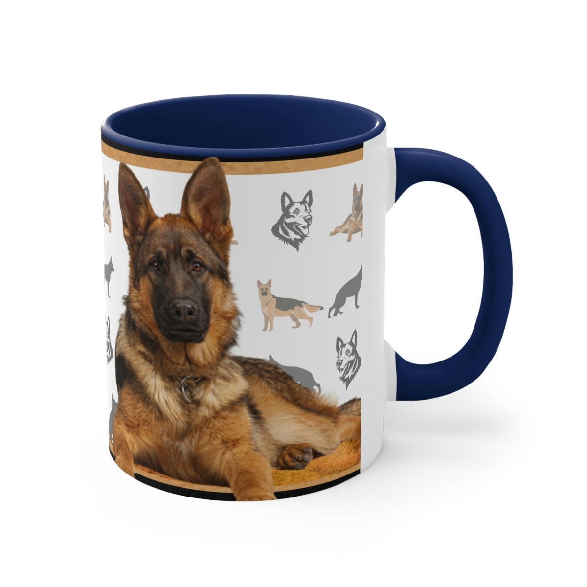 German Shepherd Mom  11oz Ceramic Mug with Color interior