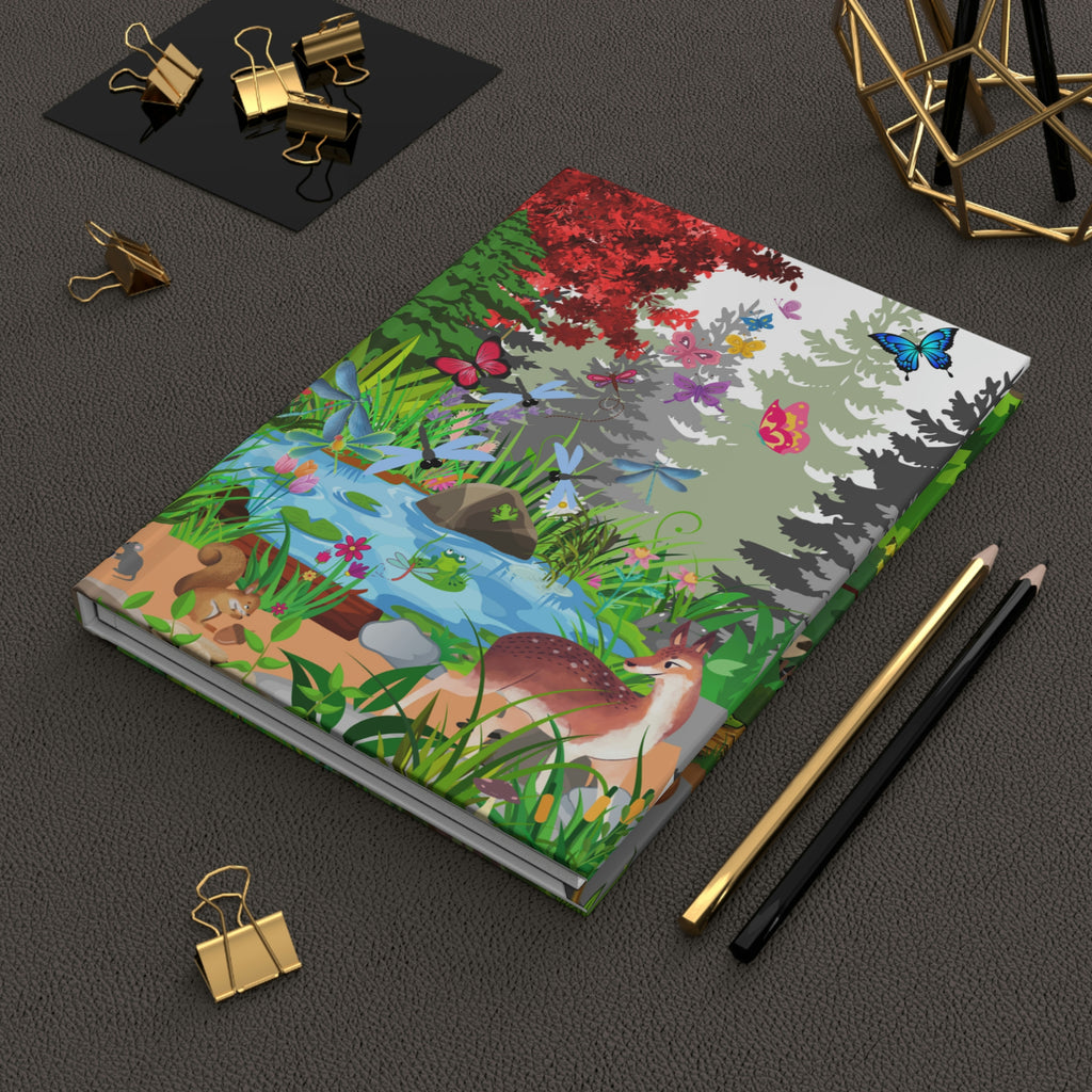 "Forest Friends" - Deer and Mouse - 150 page (75 sheets) lined journal