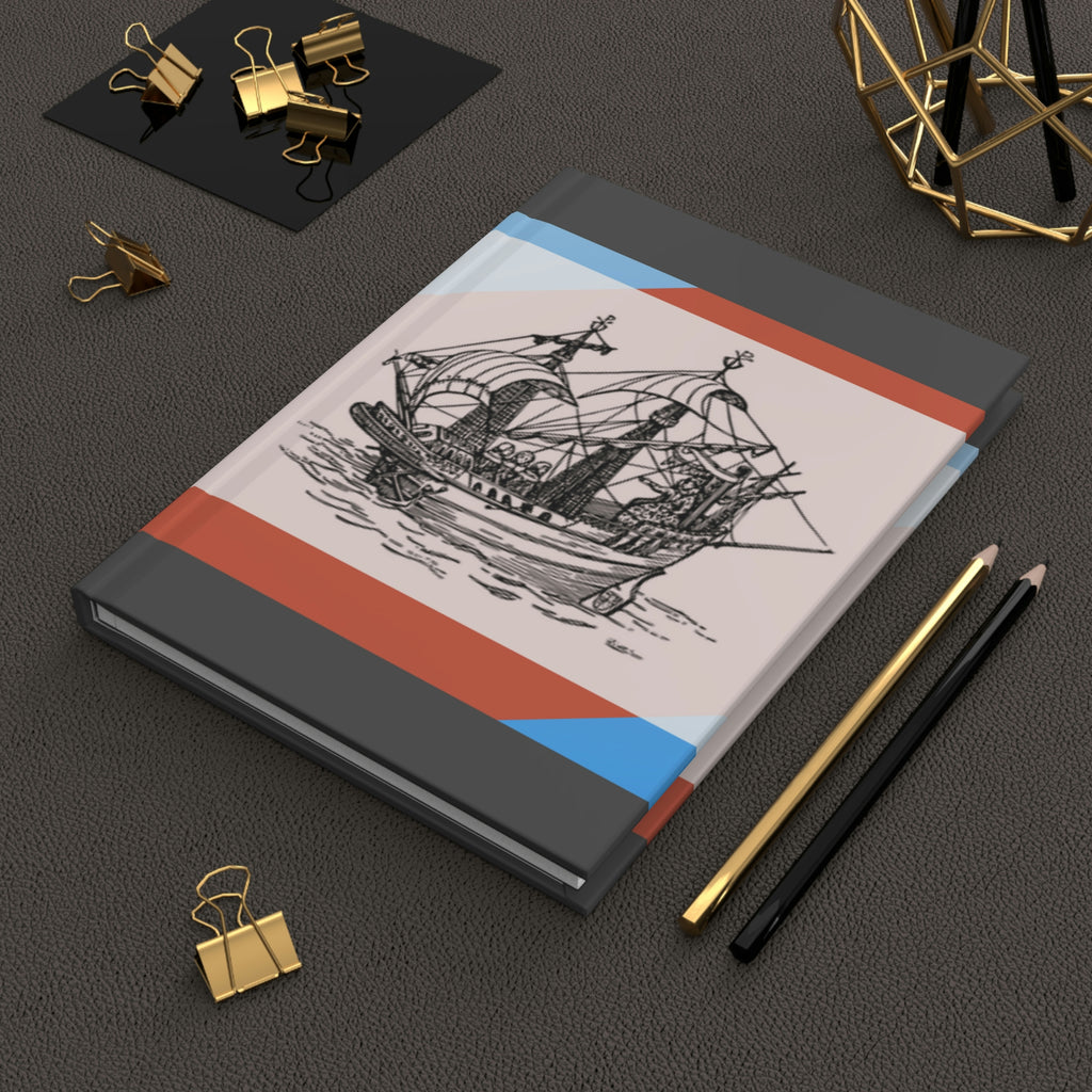"Sailing Antiquity" - 150 page (75 sheets) lined notebook/journal | Best Father's Day Present | Seascapes