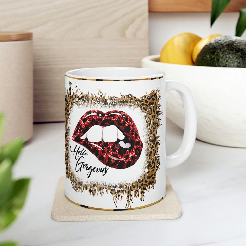 Love Vibes / Hello Gorgeous -  Ceramic Mug 11oz | Love Mug, Valentines Day Gift, Be Mine, Coffee Mug, Galentines Gift