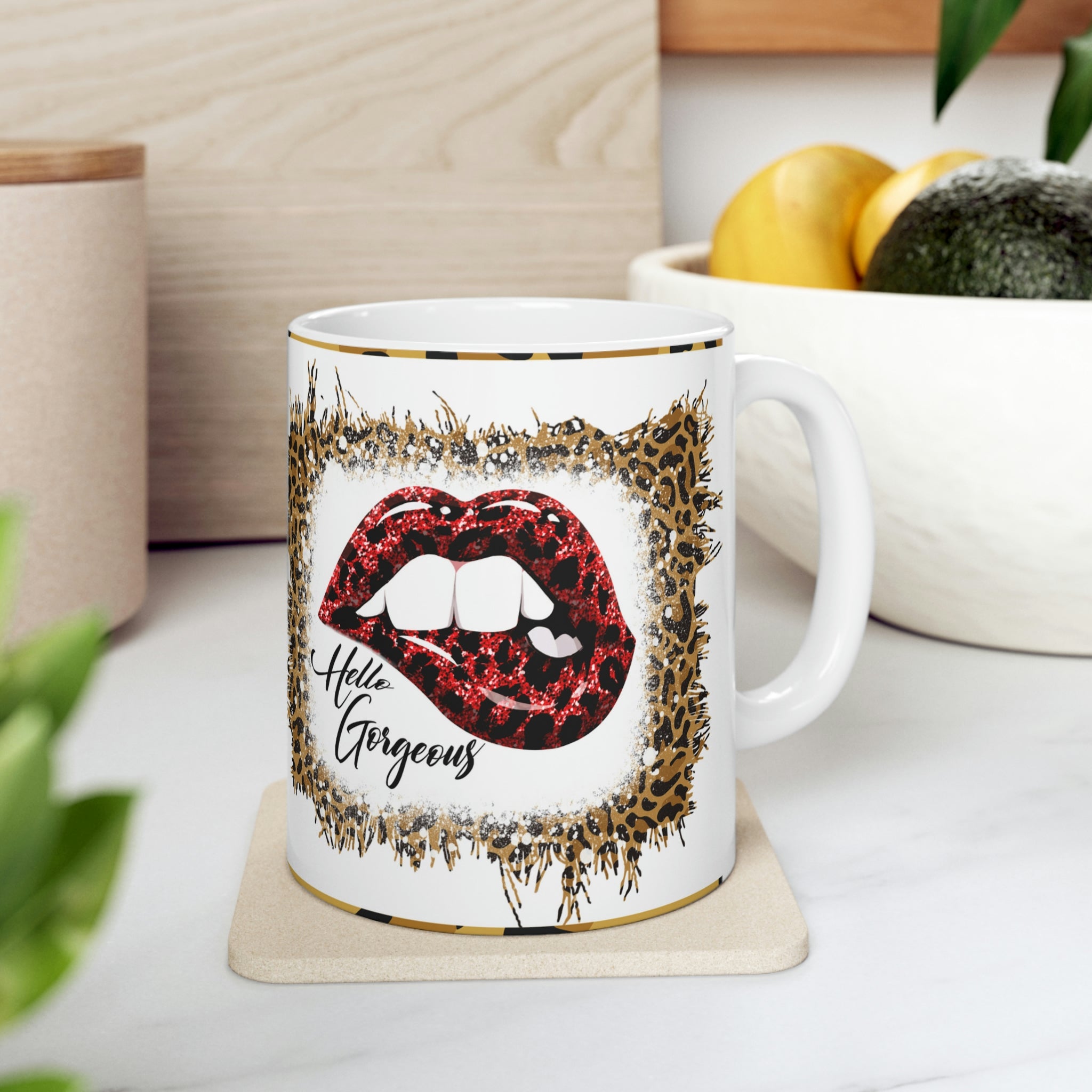 Love Vibes / Hello Gorgeous -  Ceramic Mug 11oz | Love Mug, Valentines Day Gift, Be Mine, Coffee Mug, Galentines Gift