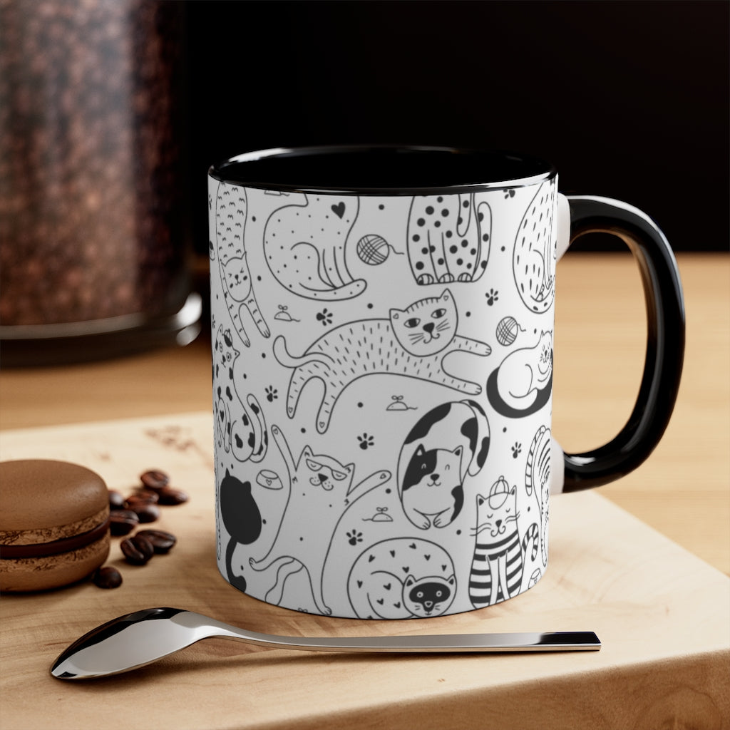 CATS {Black}  Funny Coffee Mug, 11oz | Funny Gift | Funny Coffee Mug
