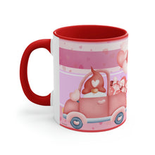 Load image into Gallery viewer, Valentines Day Gnomes ,&quot;Have Love, Will Travel&quot;  11oz Ceramic Mug with Color interior
