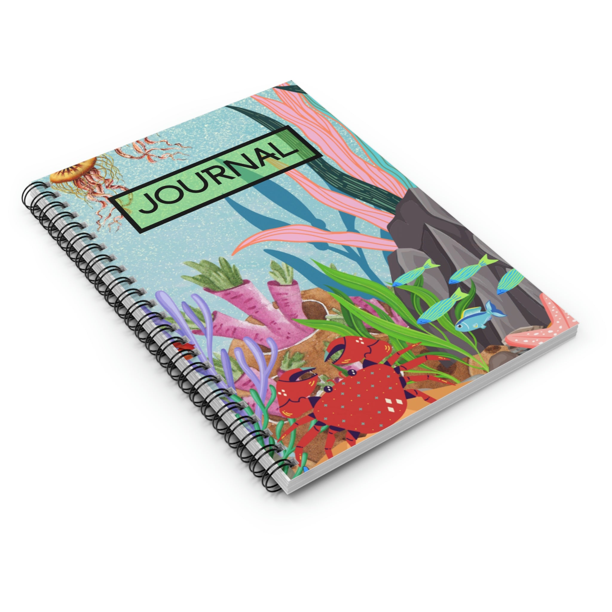 Ocean Floor Seascape Spiral Notebook - Ruled Line - 118 pages | Fun Journal | Ocean Theme | Birthday Gift