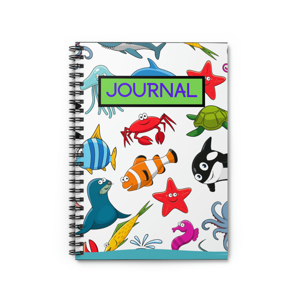Sea Creatures Spiral Notebook - Ruled Line  - 118 pages | Fun Journal | Country Journal