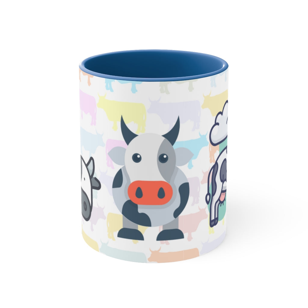 Cows {Navy Blue}  Funny Coffee Mug, 11oz | Funny Gift | Funny Coffee Mug | Funny Cow Coffee Mug