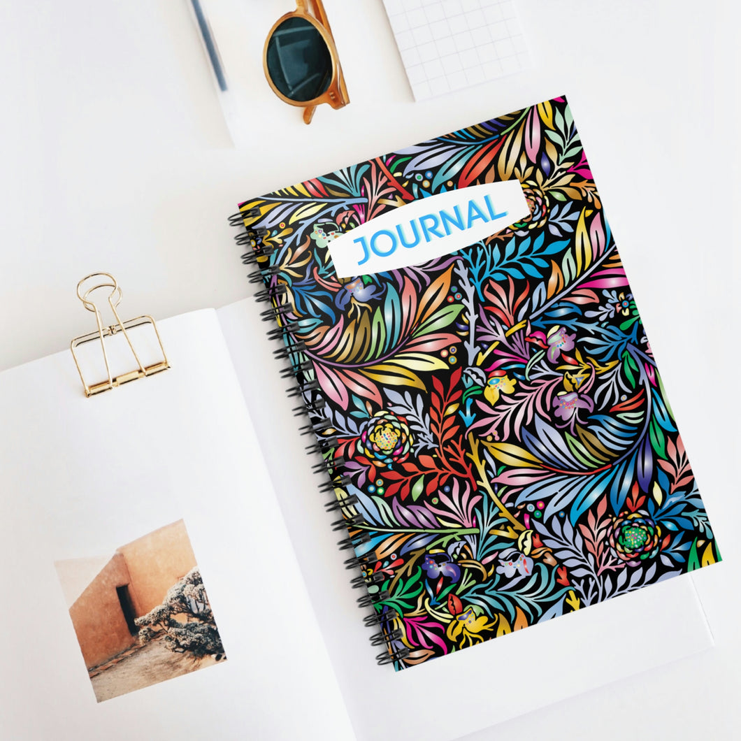 Bohemian Style Journal- Spiral Notebook - Ruled Line Journal - 118 pages (59 sheets)
