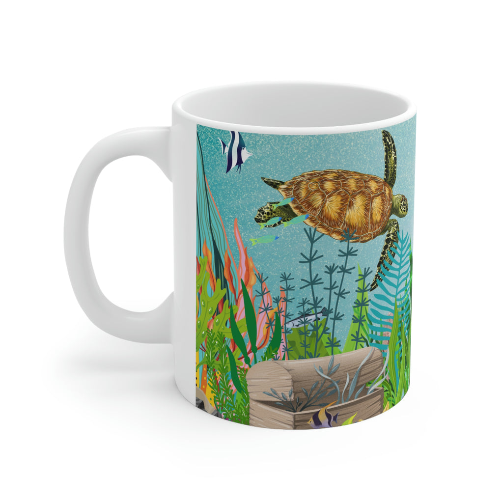 Sea Floor Seascape (White) -  Ceramic Mug 11oz |