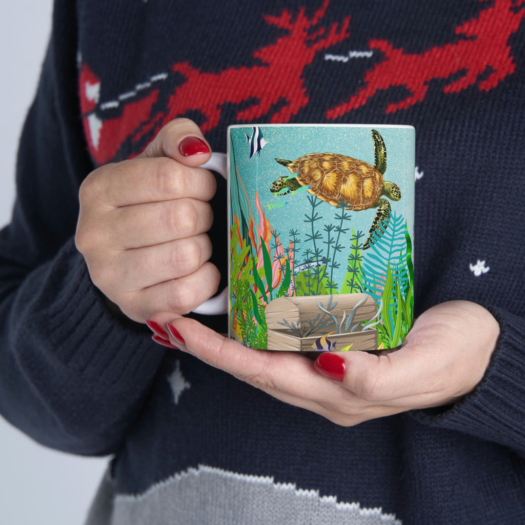 Sea Floor Seascape (White) -  Ceramic Mug 11oz |