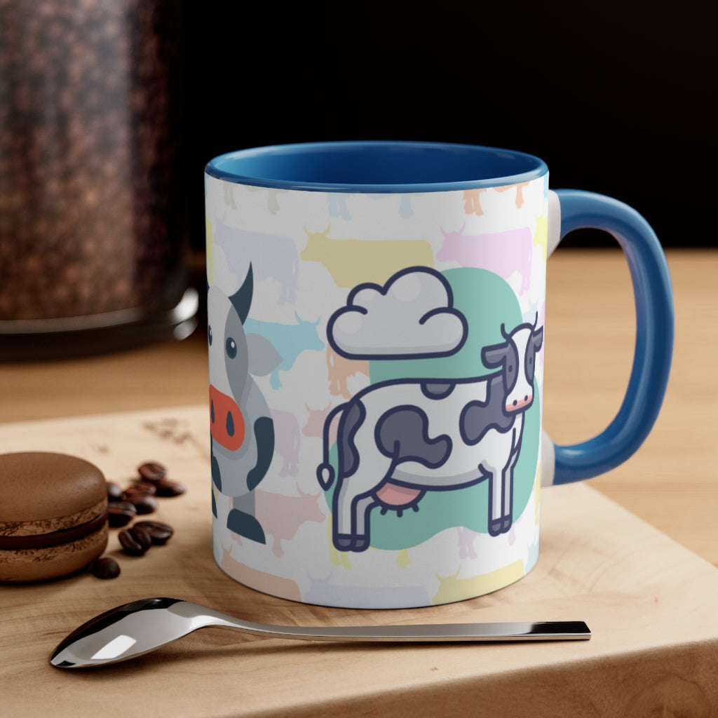 Cows {Navy Blue}  Funny Coffee Mug, 11oz | Funny Gift | Funny Coffee Mug | Funny Cow Coffee Mug