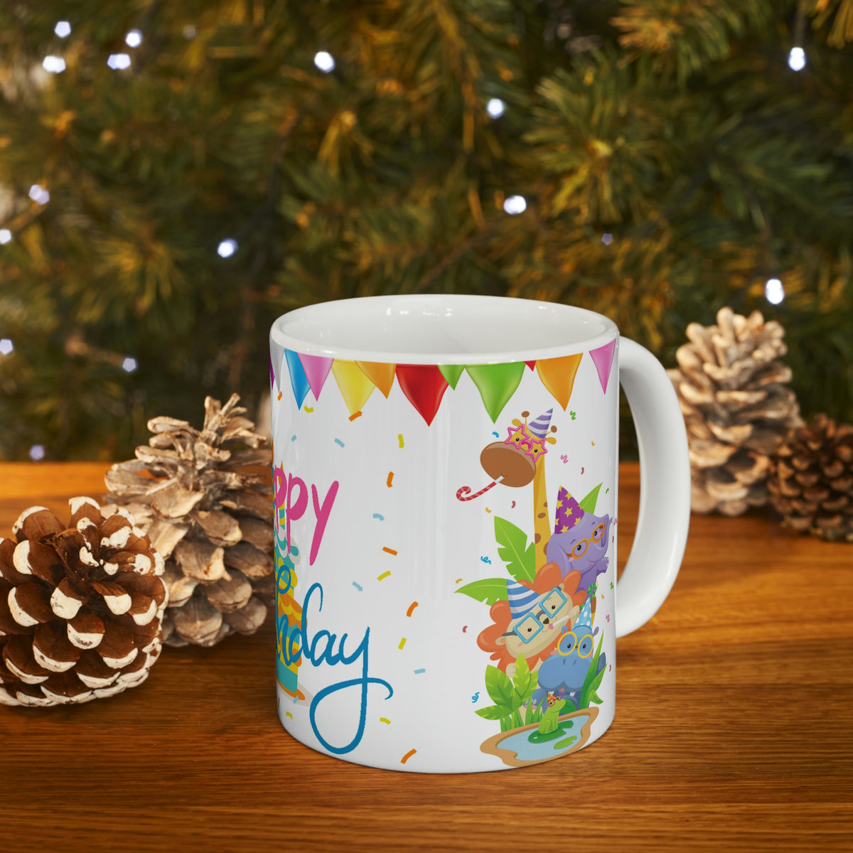 Happy Birthday Festive  - Ceramic Mug 11oz | Fun Coffee Mug | Happy Birthday Coffee Mug | Best Birthday Gift