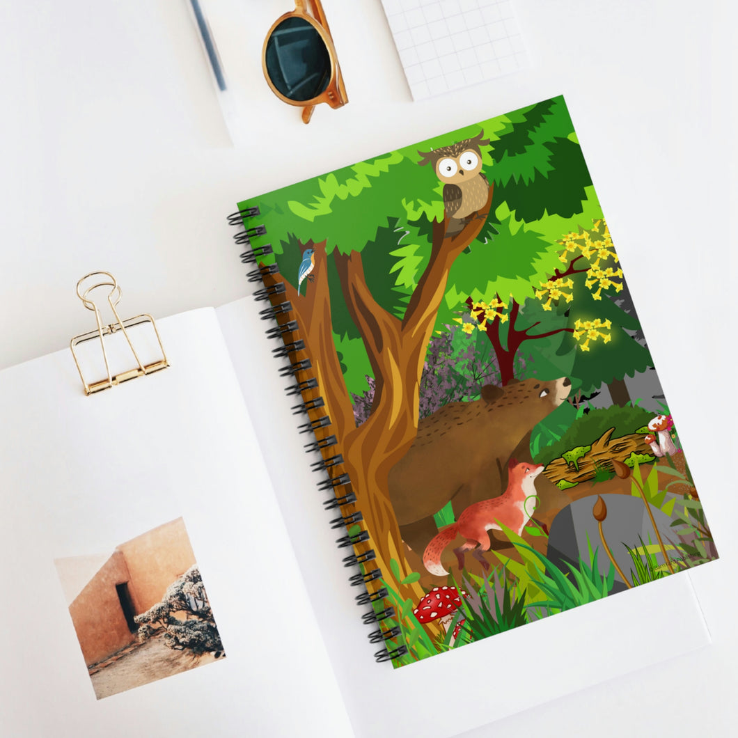 Forest Friends - Bear and Fox -Journal 118 paged- (Ruled/Lined)  | Journal for Kids | Journal for Teens | Lined Journals
