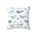 Whimsical Whales -  Spun Polyester Square Pillow