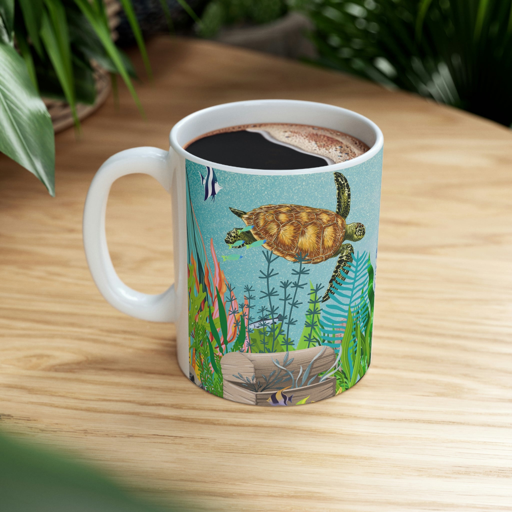 Sea Floor Seascape (White) -  Ceramic Mug 11oz |