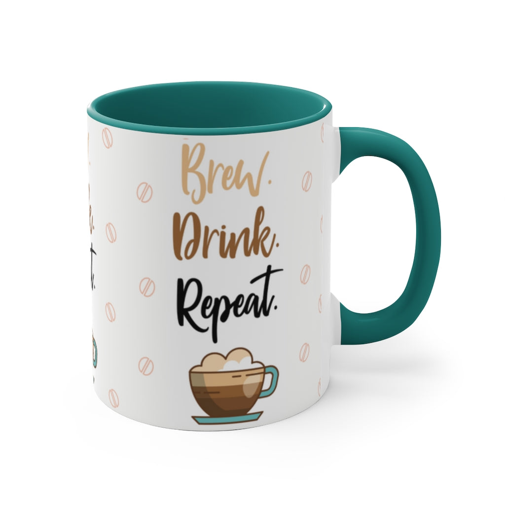 BREW. DRINK. REPEAT.  {Red/Green/BlackGreen} Funny Coffee Mug, 11oz | Funny Gift | Funny Coffee Mug | Coffee Mug