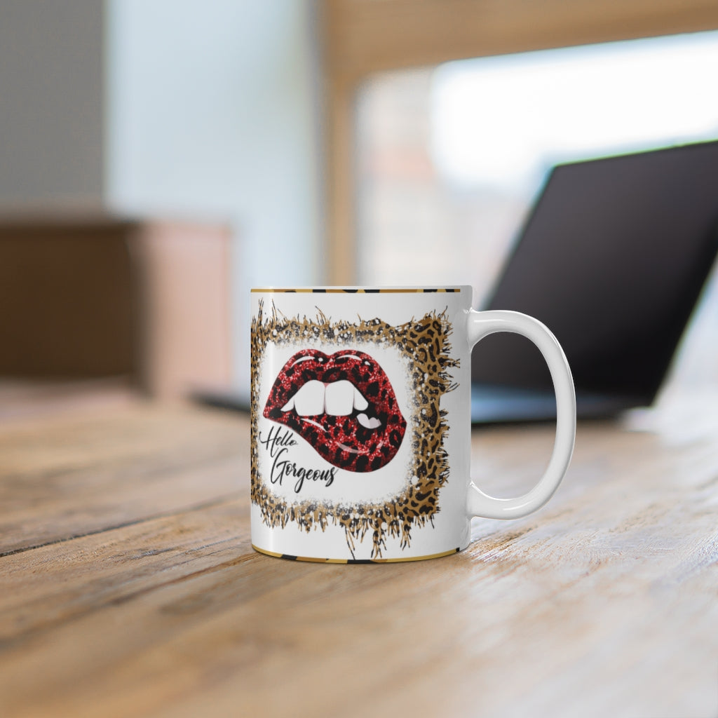 Love Vibes / Hello Gorgeous -  Ceramic Mug 11oz | Love Mug, Valentines Day Gift, Be Mine, Coffee Mug, Galentines Gift