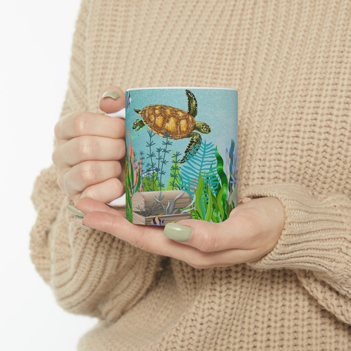 Sea Floor Seascape (White) -  Ceramic Mug 11oz |