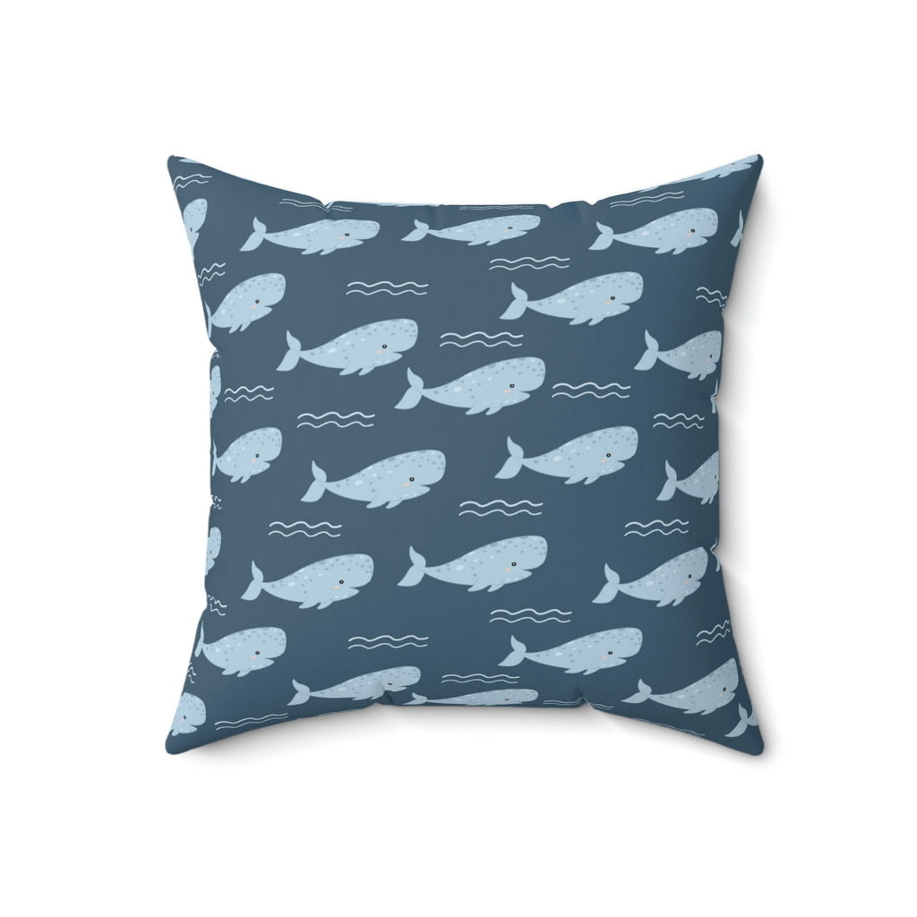 Whimsical Whales -  Spun Polyester Square Pillow
