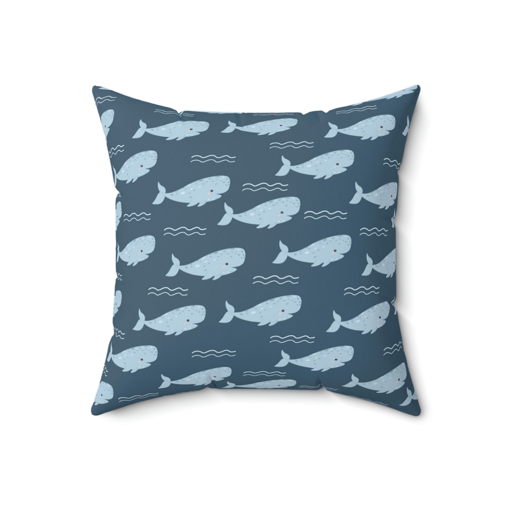 Whimsical Whales -  Spun Polyester Square Pillow