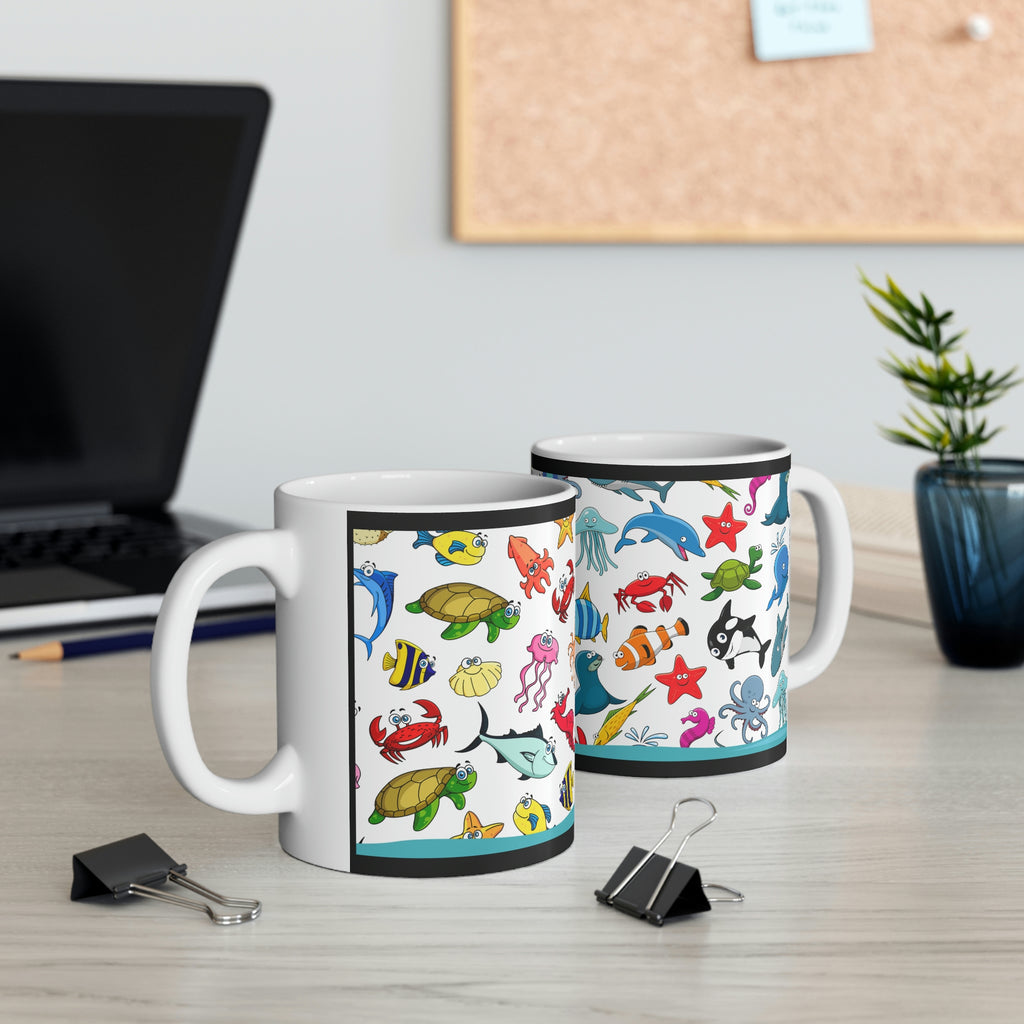 Under The Sea Fishtank - (White) -  Ceramic Mug 11oz |