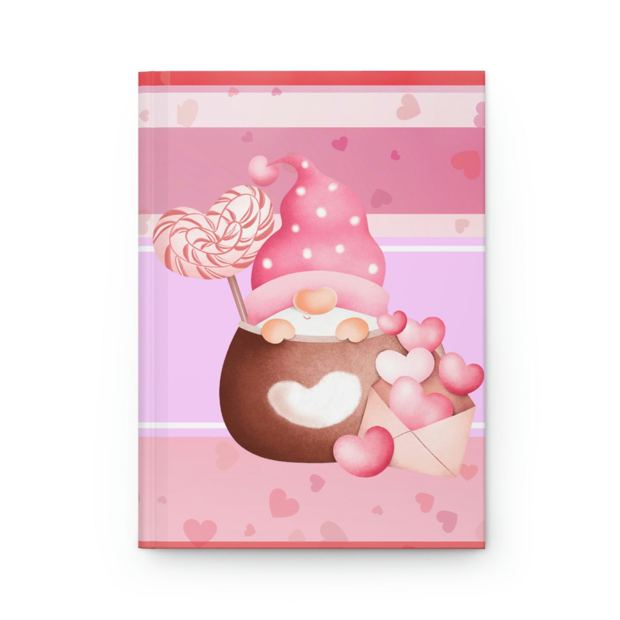 "Valentine's Day Gnomes" - 150 pages (75 sheets)  Hard Backed Lined Journal