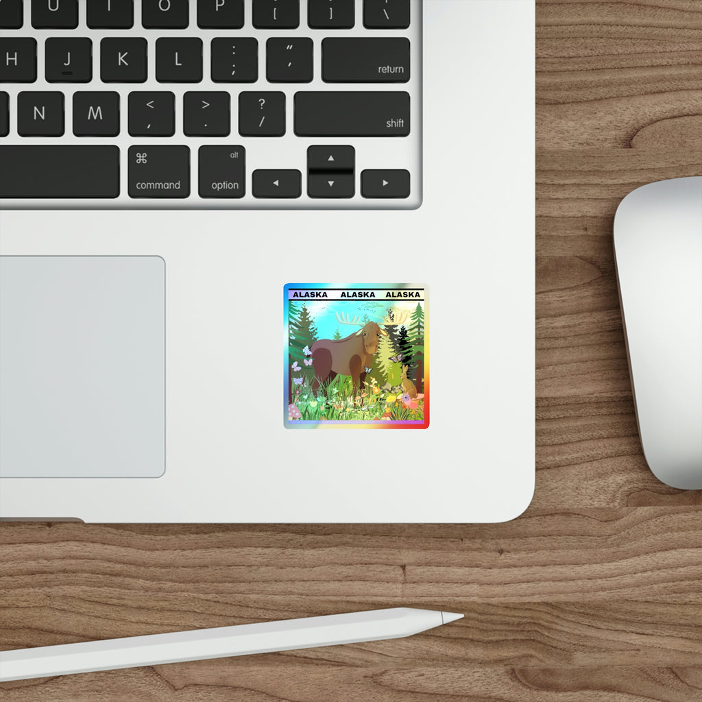 ALASKA Moose - Holographic Die-cut Stickers