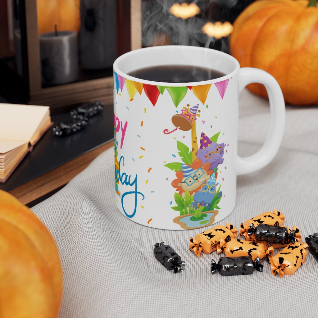 Happy Birthday Festive  - Ceramic Mug 11oz | Fun Coffee Mug | Happy Birthday Coffee Mug | Best Birthday Gift