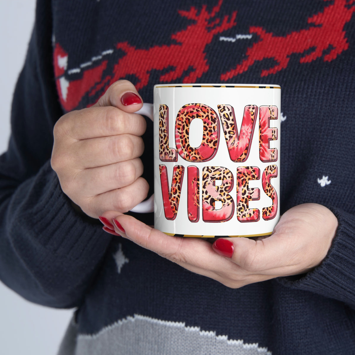 Love Vibes / Hello Gorgeous -  Ceramic Mug 11oz | Love Mug, Valentines Day Gift, Be Mine, Coffee Mug, Galentines Gift