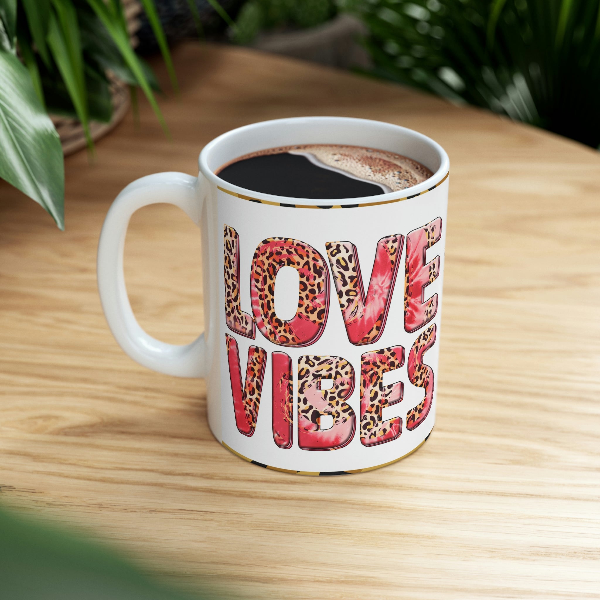 Love Vibes / Hello Gorgeous -  Ceramic Mug 11oz | Love Mug, Valentines Day Gift, Be Mine, Coffee Mug, Galentines Gift