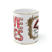 Load image into Gallery viewer, Love Vibes / Hello Gorgeous -  Ceramic Mug 11oz | Love Mug, Valentines Day Gift, Be Mine, Coffee Mug, Galentines Gift
