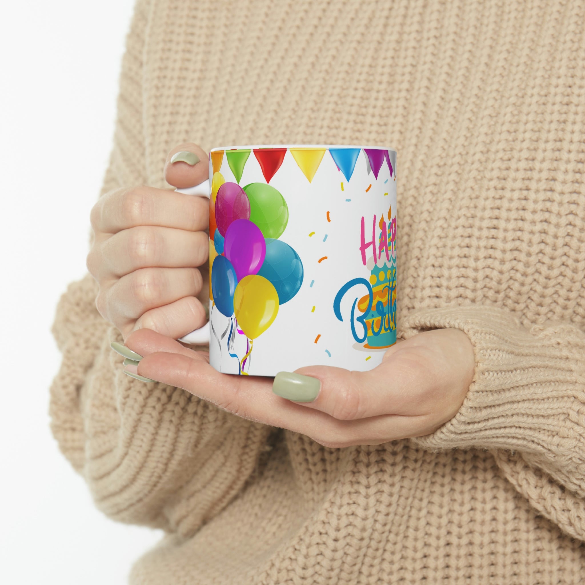 Happy Birthday Festive  - Ceramic Mug 11oz | Fun Coffee Mug | Happy Birthday Coffee Mug | Best Birthday Gift