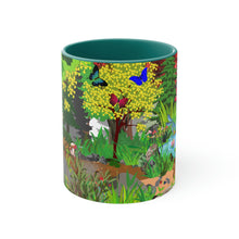 Load image into Gallery viewer, Forest Friends - Bear and Fox Coffee Mug, 11oz {Navy Blue/Red/Pink/Green}  | Forest Animals | Wildlife Coffee Mug
