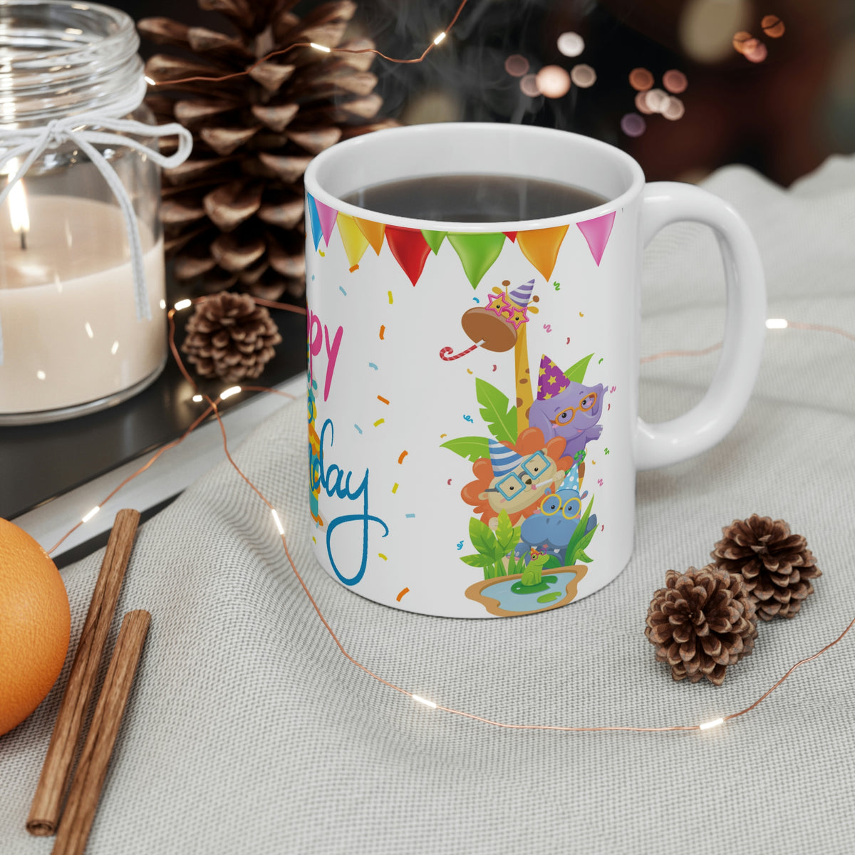 Happy Birthday Festive  - Ceramic Mug 11oz | Fun Coffee Mug | Happy Birthday Coffee Mug | Best Birthday Gift