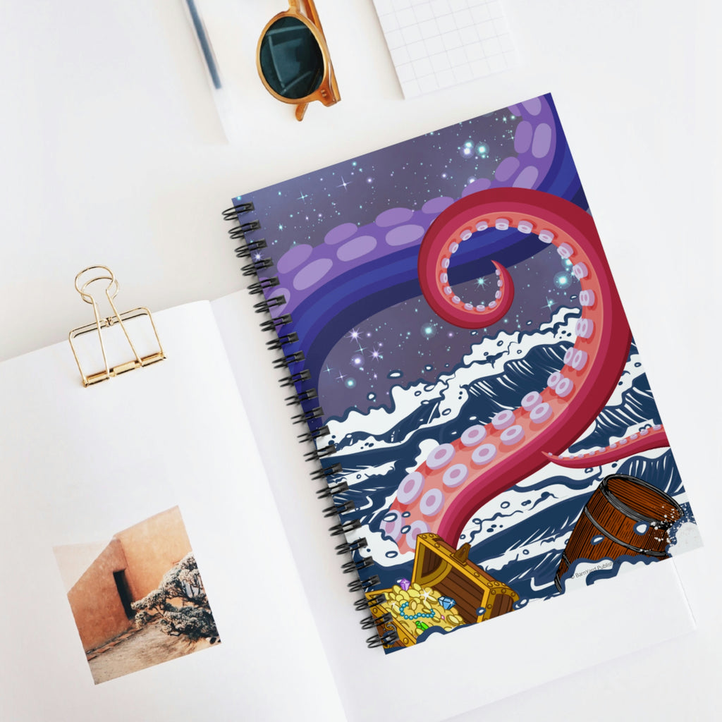 Kraken Spiral Notebook - Ruled Line  - 118 pages | Kraken Journal | Sea Monster Journal