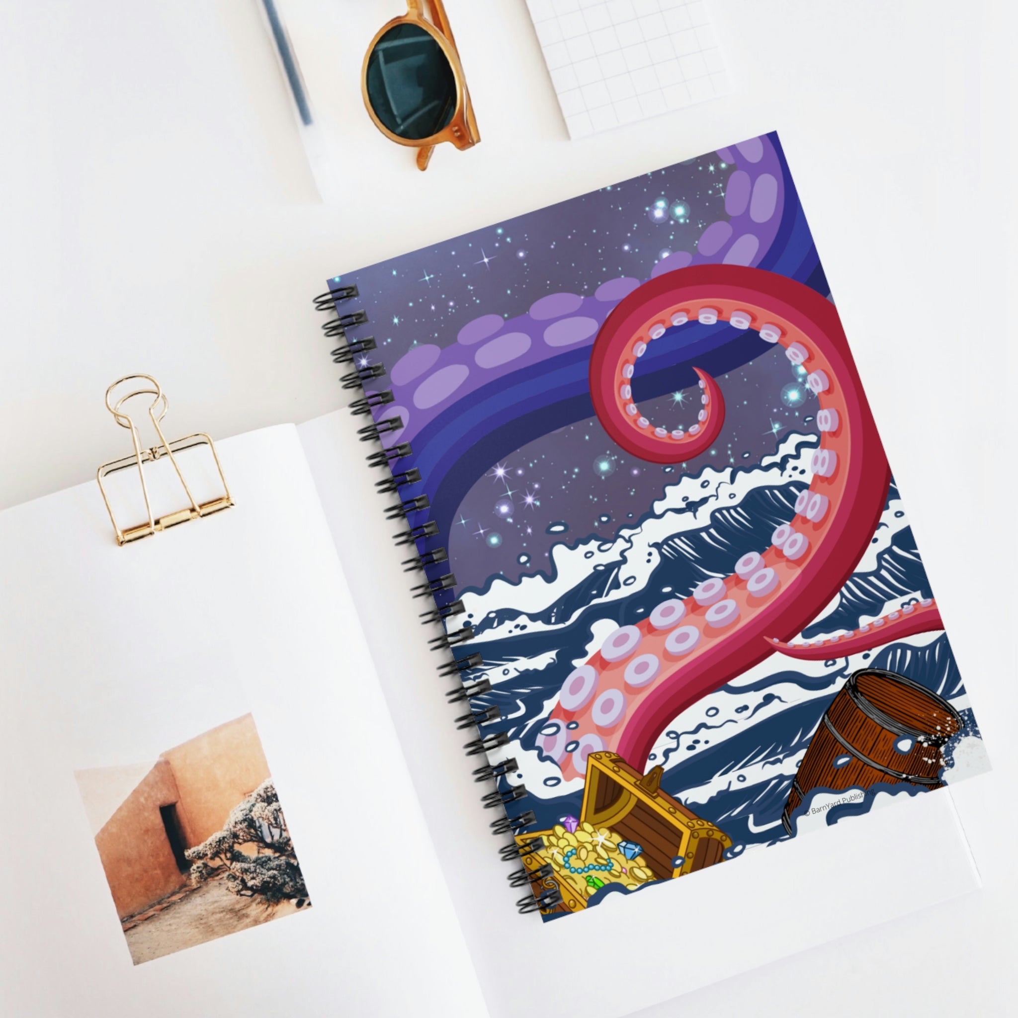 Kraken Spiral Notebook - Ruled Line  - 118 pages | Kraken Journal | Sea Monster Journal
