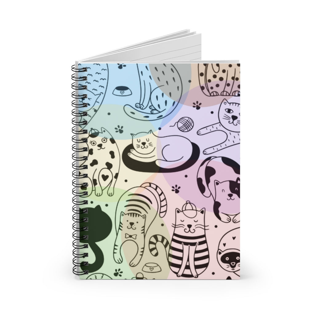 Cat Universe Spiral Notebook - Ruled Line