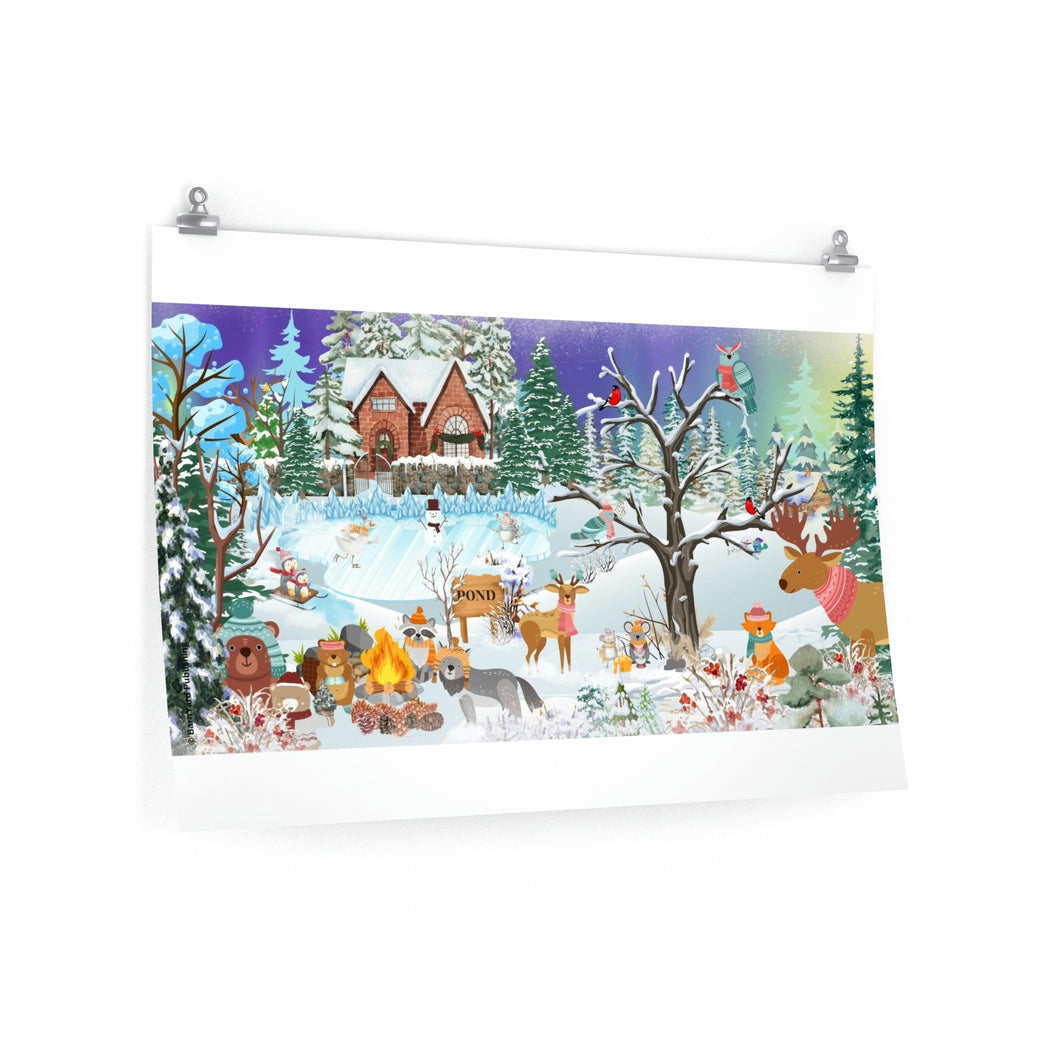 Winter Whimsy Skating Part -  Horizontal Poster